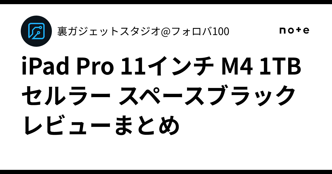 iPad Pro 11インチ M4 1TB セルラー スペースブラック レビューまとめ