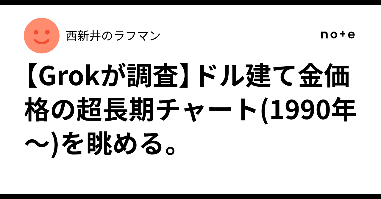 Grokが調査】ドル建て金価格の超長期チャート(1990年～)を眺める。｜ラフマン商会