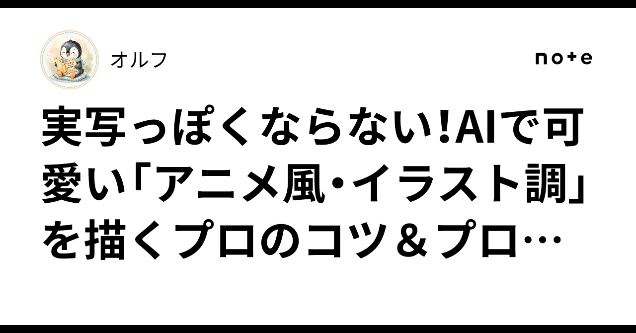実写っぽくならない!AIで可愛い「アニメ風・イラスト調」を描く ...