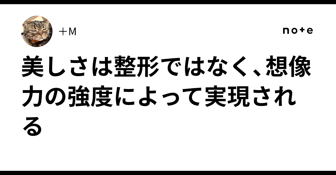 美しさは整形ではなく、想像力の強度によって実現される|+M