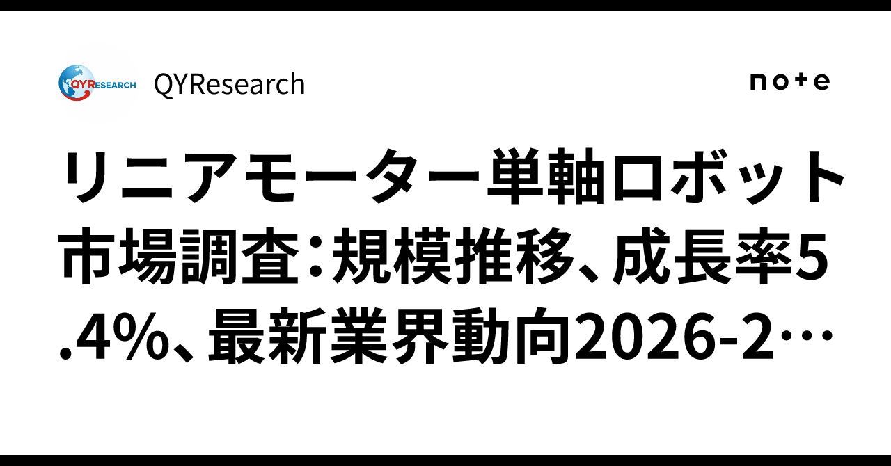 Linear Motor Single-Axis Robot Market Research: Size Trends, 5.4% ...