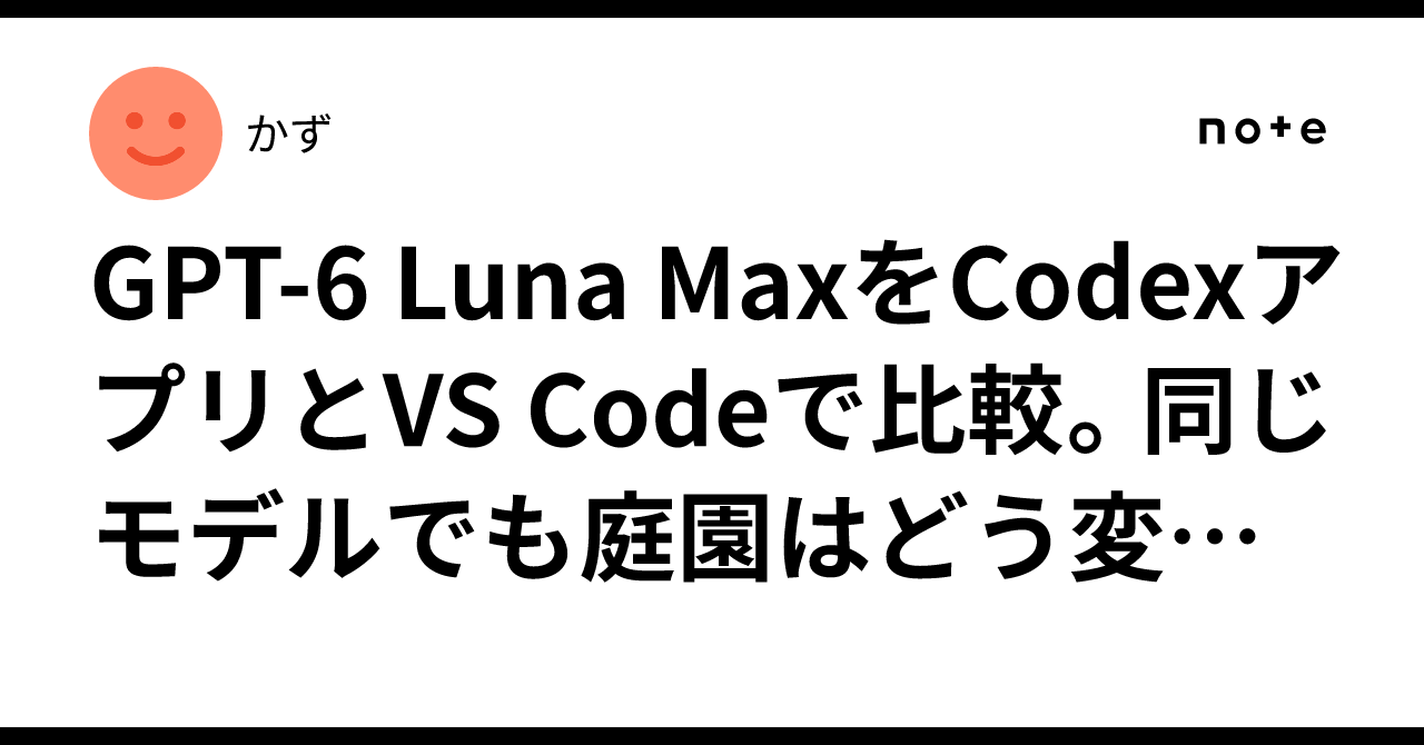 Comparing GPT-6 Luna Max in the Codex App vs. VS Code. How does the ...