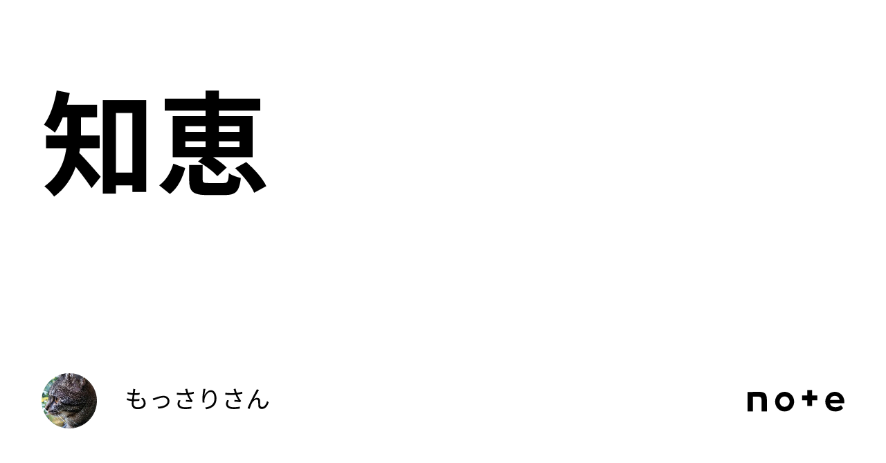 知恵|もっさりさん