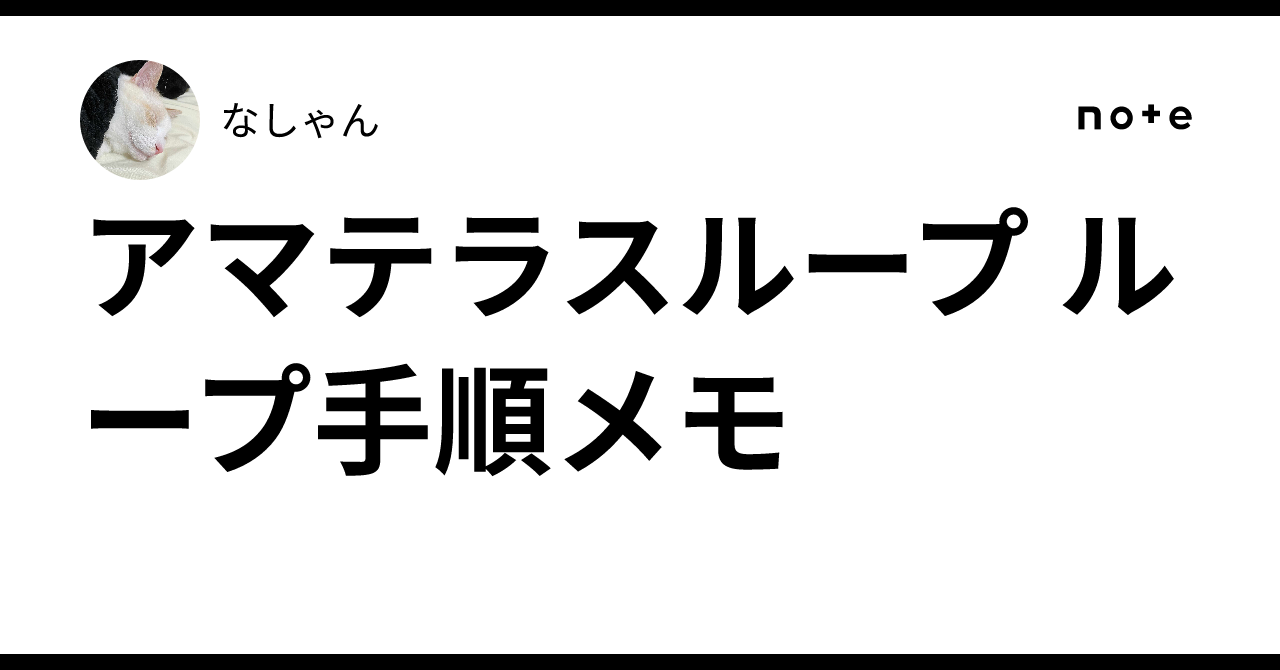アマテラスループ ループ手順メモ｜なしゃん