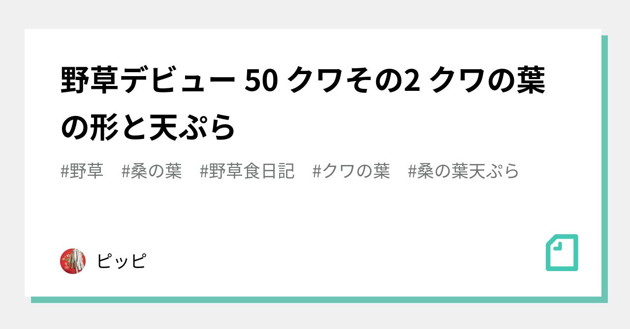野草デビュー 50 クワその2 クワの葉の形と天ぷら｜ピッピ