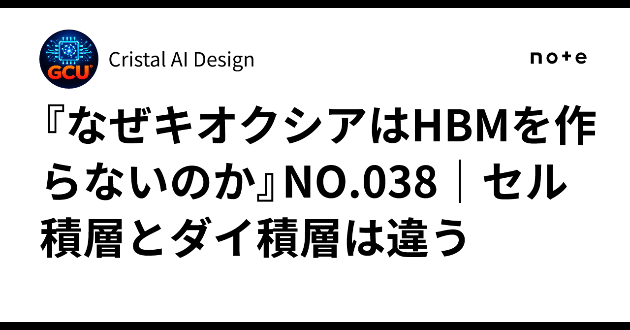 Why Kioxia Doesn't Make HBM No. 038 | Cell Stacking vs. Die Stacking ...