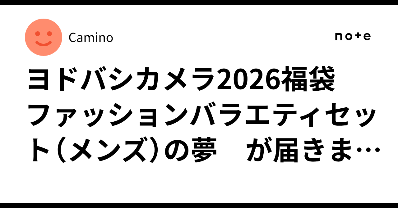ヨドバシカメラ2026福袋 ファッションバラエティセット（メンズ）の夢