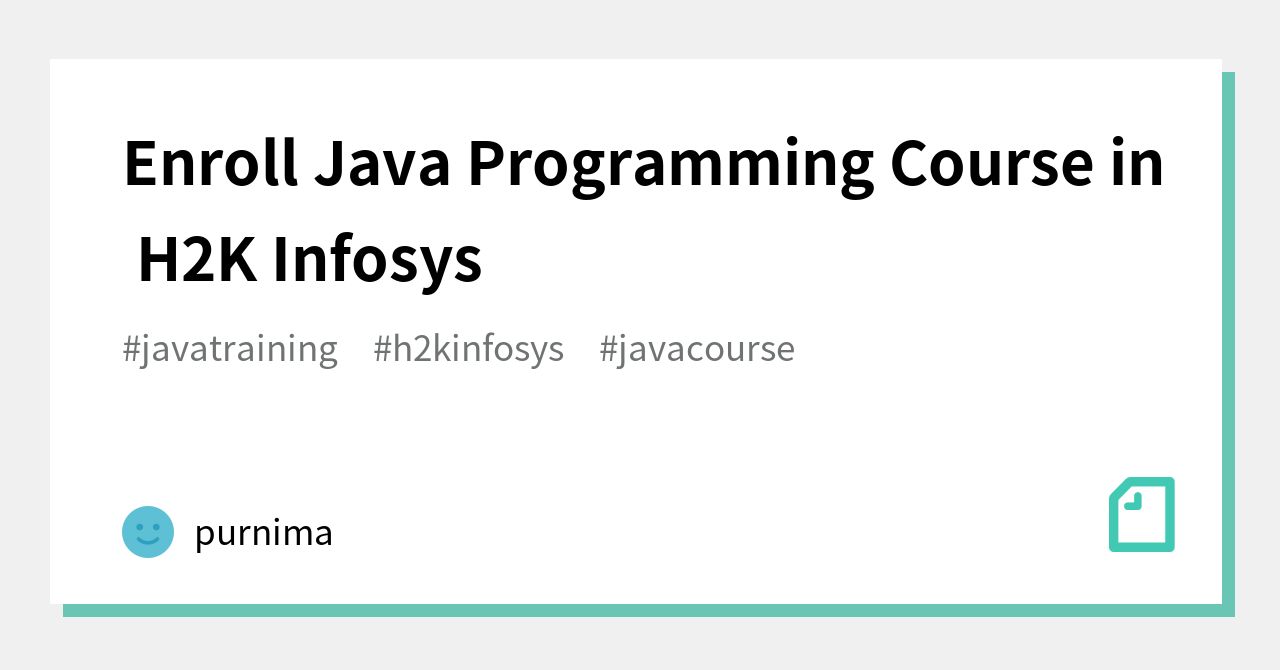 Enroll Java Programming Course in H2K Infosys｜purnima｜note