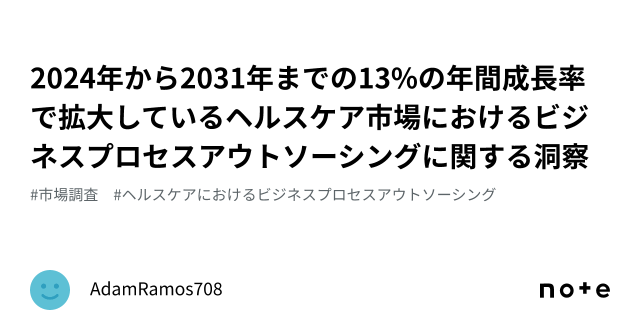 2024年から2031年までの13 の年間成長率で拡大しているヘルスケア市場におけるビジネスプロセスアウトソーシングに関する洞察