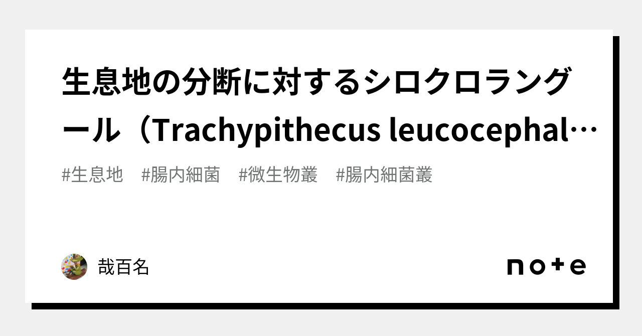 生息地の分断に対するシロクロラングール（Trachypithecus 