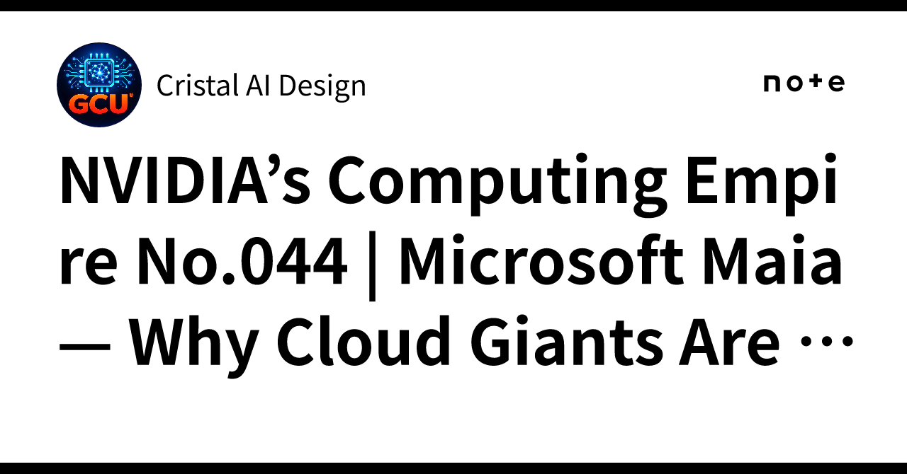 NVIDIA’s Computing Empire No.044 | Microsoft Maia — Why Cloud Giants ...