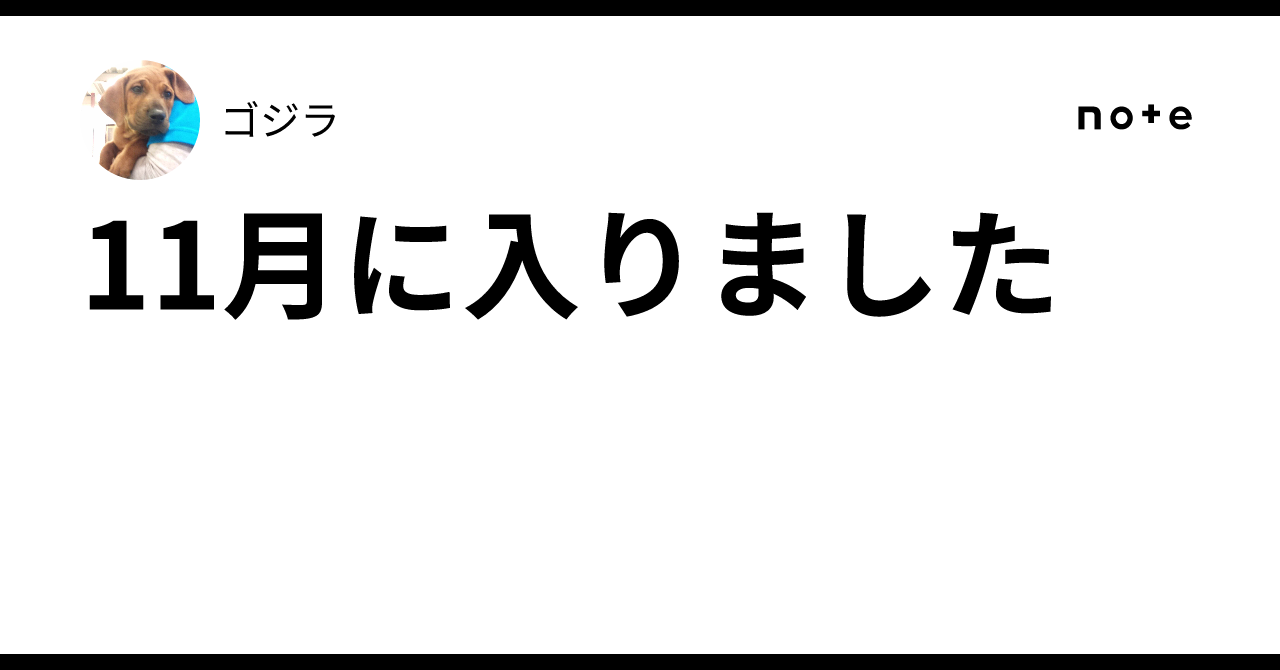 11月に入りました🍂｜ゴジラ
