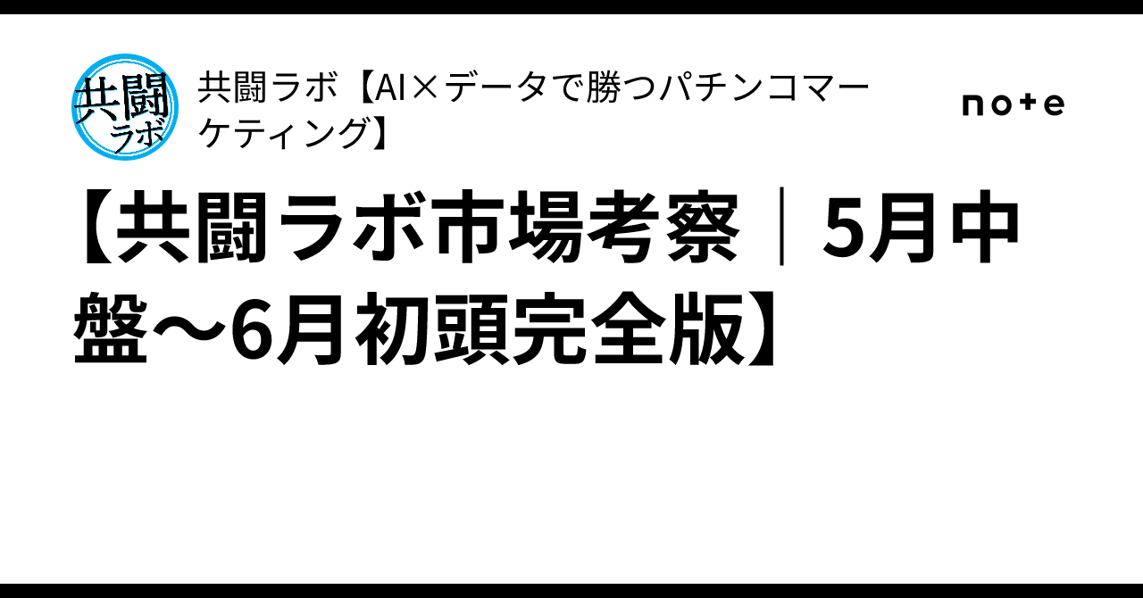 [Kyoto Lab Market Analysis | Mid-May to Early June Complete Edition]｜共闘 ...