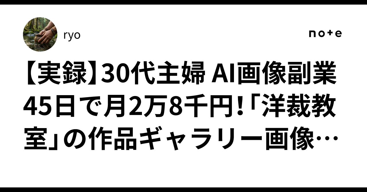 [True Story] 30s Housewife Makes 28,400 Yen in 45 Days with AI Image ...