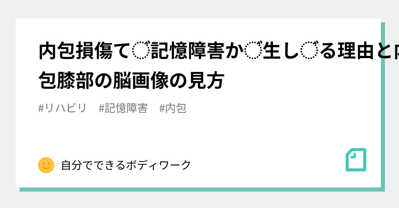 内包損傷で記憶障害が生じる理由と内包膝部の脳画像の見方 自分でできるボディワーク Note