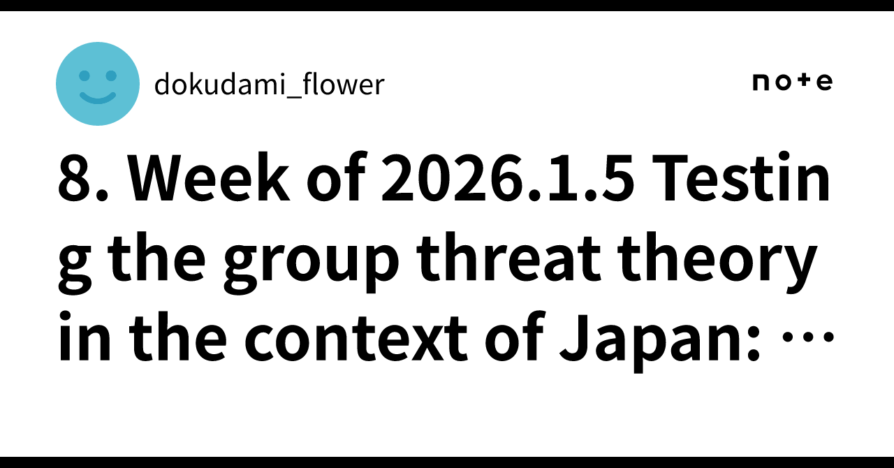 8. Week of 2026.1.5 Testing the group threat theory in the context of ...