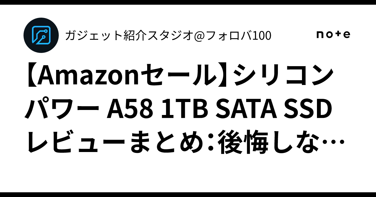 Amazonセール】シリコンパワー A58 1TB SATA SSDレビューまとめ：後悔