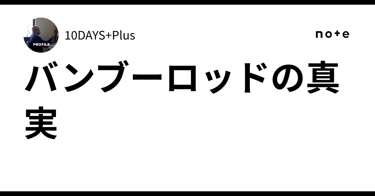 バンブーロッドの真実｜10DAYS+Plus