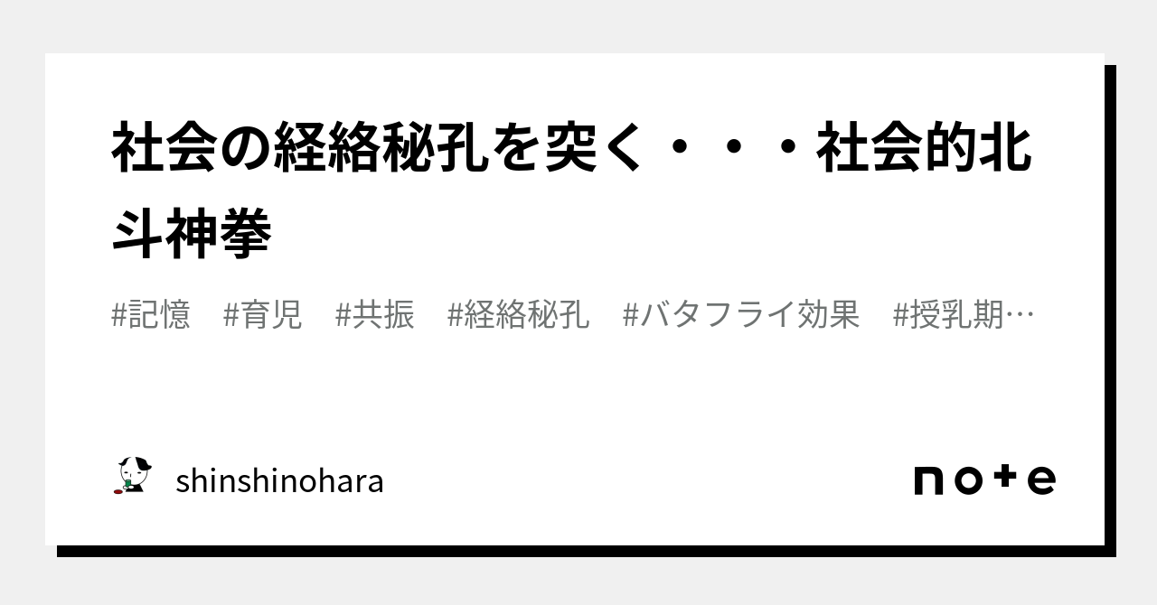 社会の経絡秘孔を突く 社会的北斗神拳 Shinshinohara Note