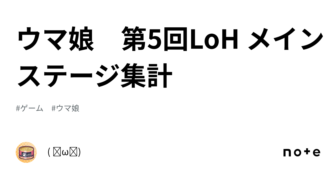 ウマ娘 第5回LoH メインステージ集計｜( ˘ω˘)