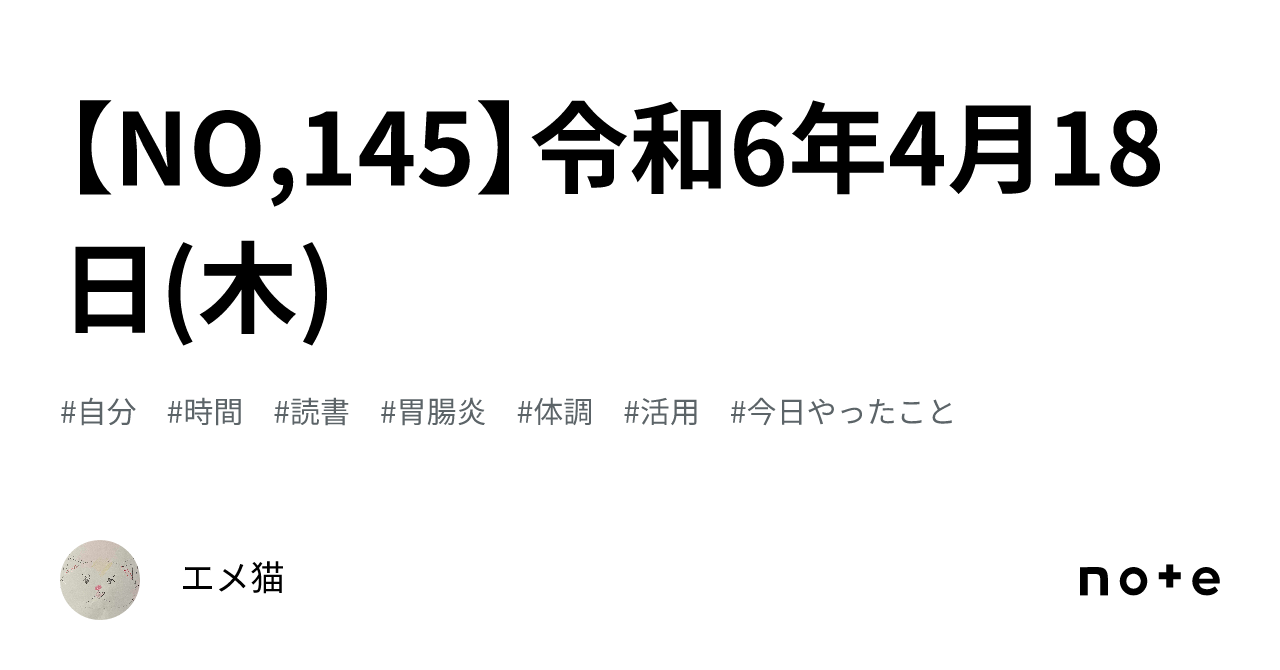 【NO,145】令和6年4月18日(木)｜エメ猫