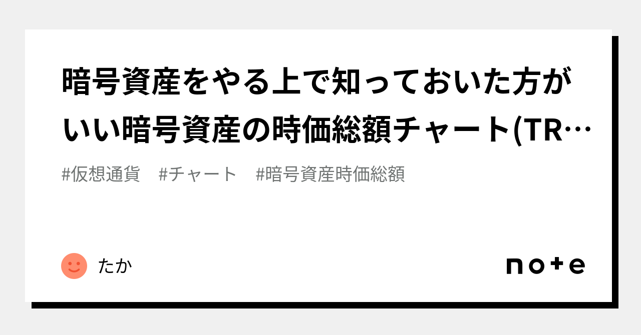 暗号資産をやる上で知っておいた方がいい暗号資産の時価総額チャート(TRADING VIEW)｜たか