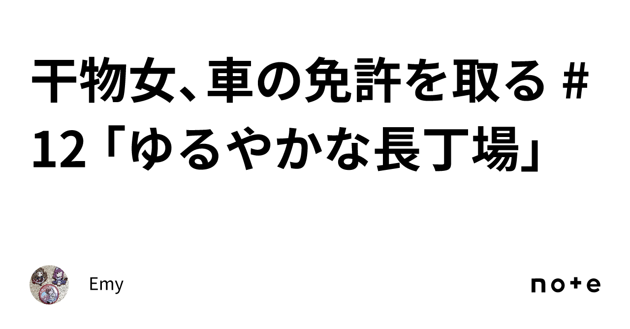 干物女、車の免許を取る 12 「ゆるやかな長丁場」｜emy