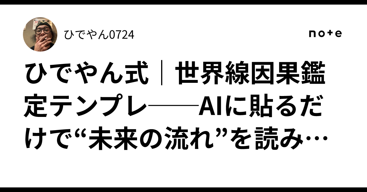 Hideyan-Style | Worldline Causal Appraisal Template: A Professional ...