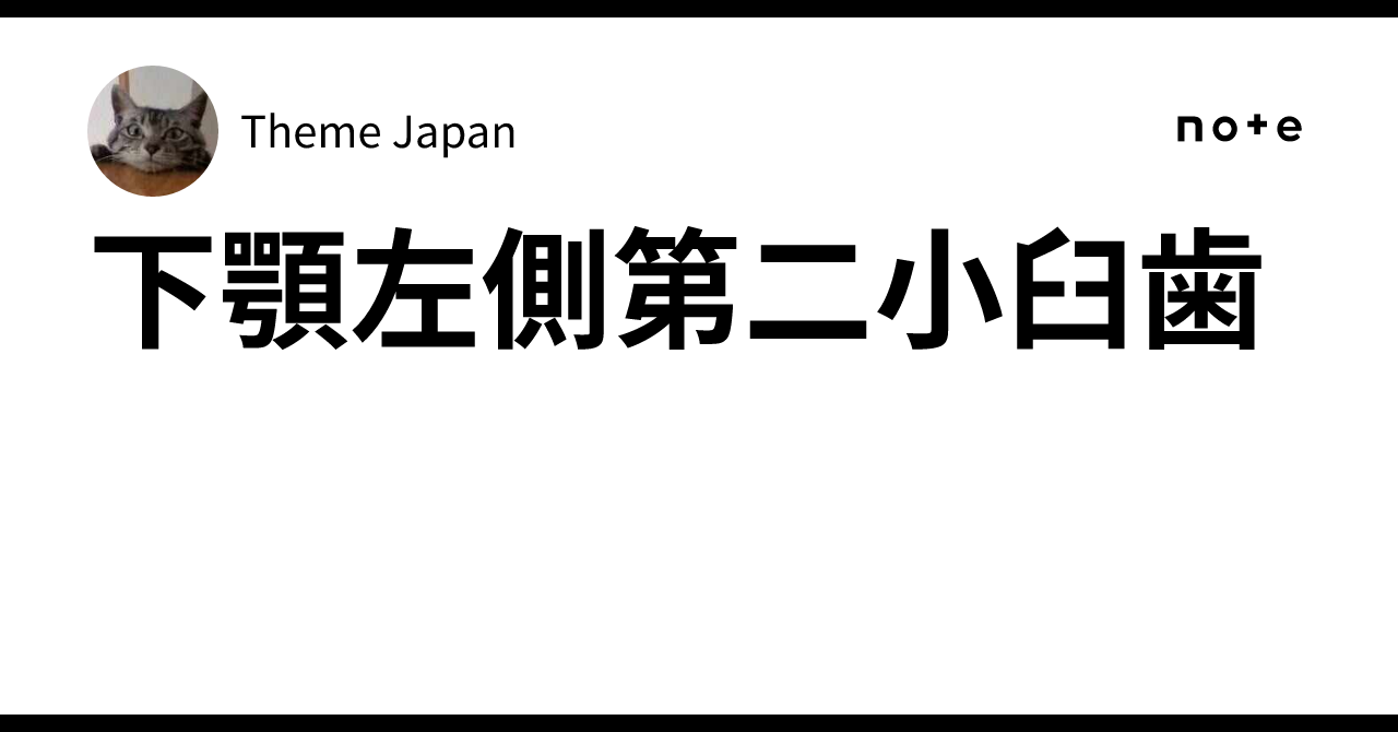 下顎左側第二小臼歯｜Theme Japan