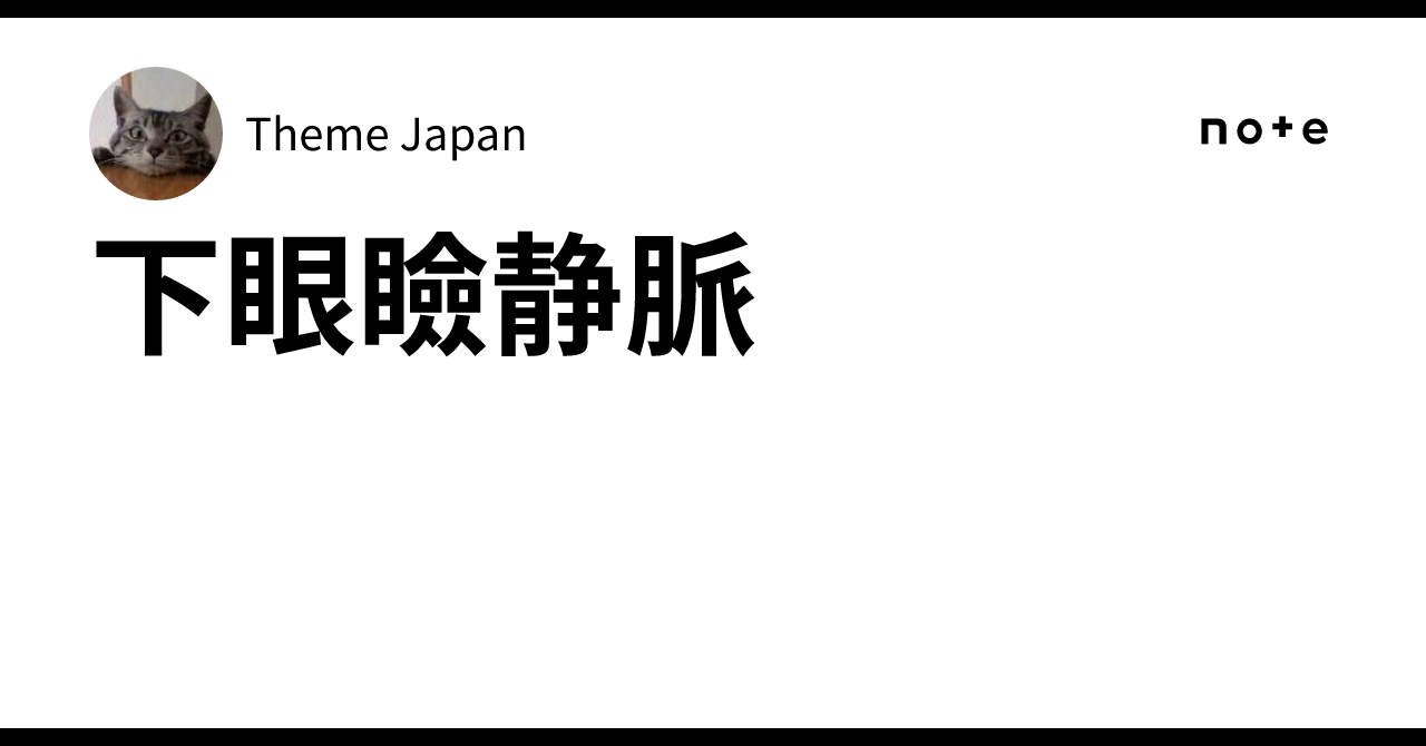 下眼瞼静脈|Theme Japan