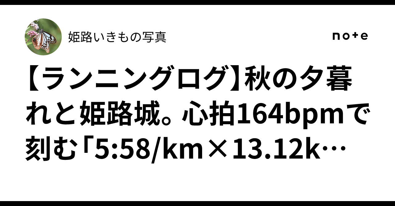 [Running Log] Autumn twilight and Himeji Castle. An evening build ...