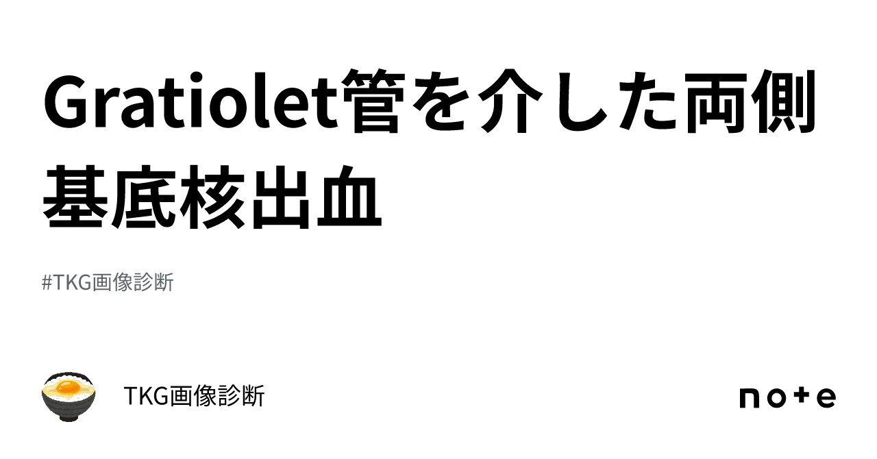 Gratiolet管を介した両側基底核出血｜TKG画像診断