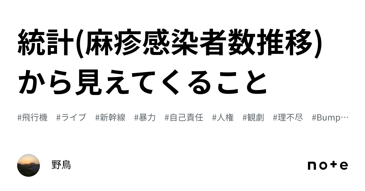 統計(麻疹感染者数推移)から見えてくること｜野鳥