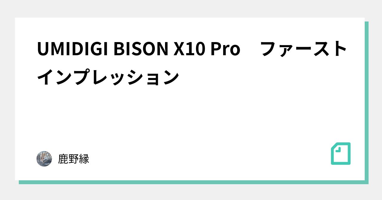 UMIDIGI BISON X10 Pro ファーストインプレッション｜鹿野縁