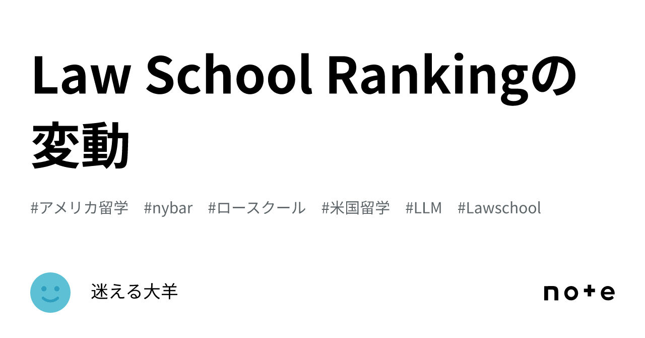 Law School Rankingの変動｜迷える大羊