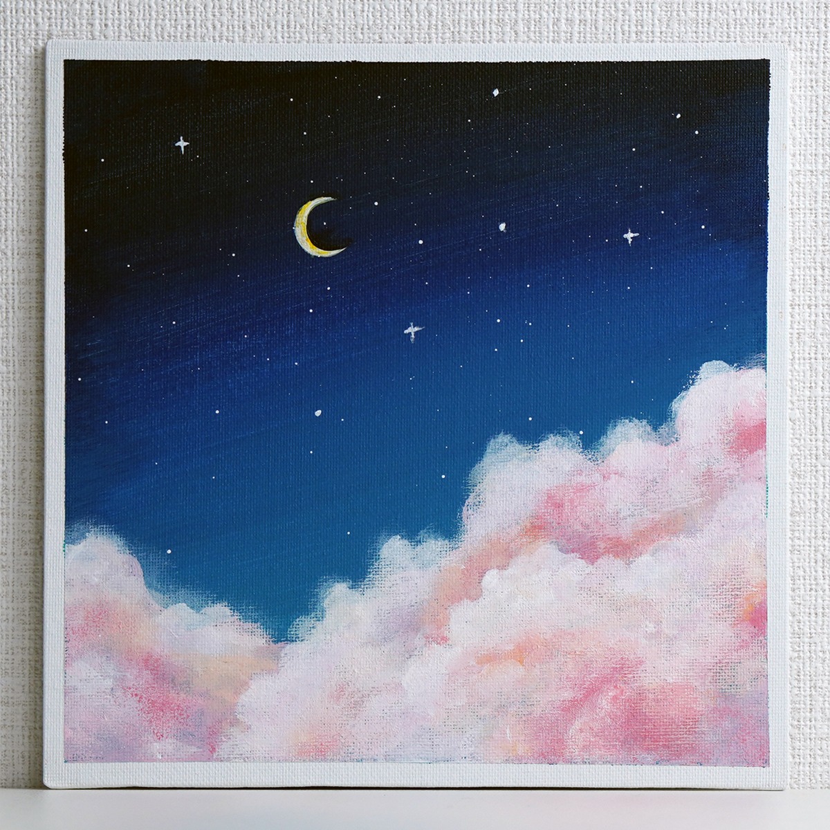 月　雲　模様　グラデーション（アクリル絵の具）　送料無料 c8617e1fec7b73206aee093d215450