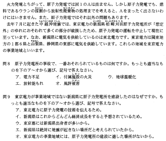 原子力発電所をめぐる問題 08 麻布中学校 理科 Uenotakato 上野尚人 イマイさん 数学講師 Note