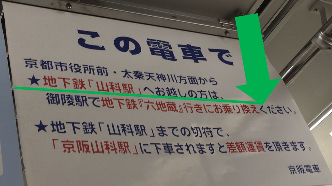 地下鉄山科と京阪山科 案内 分析 4 なり Note