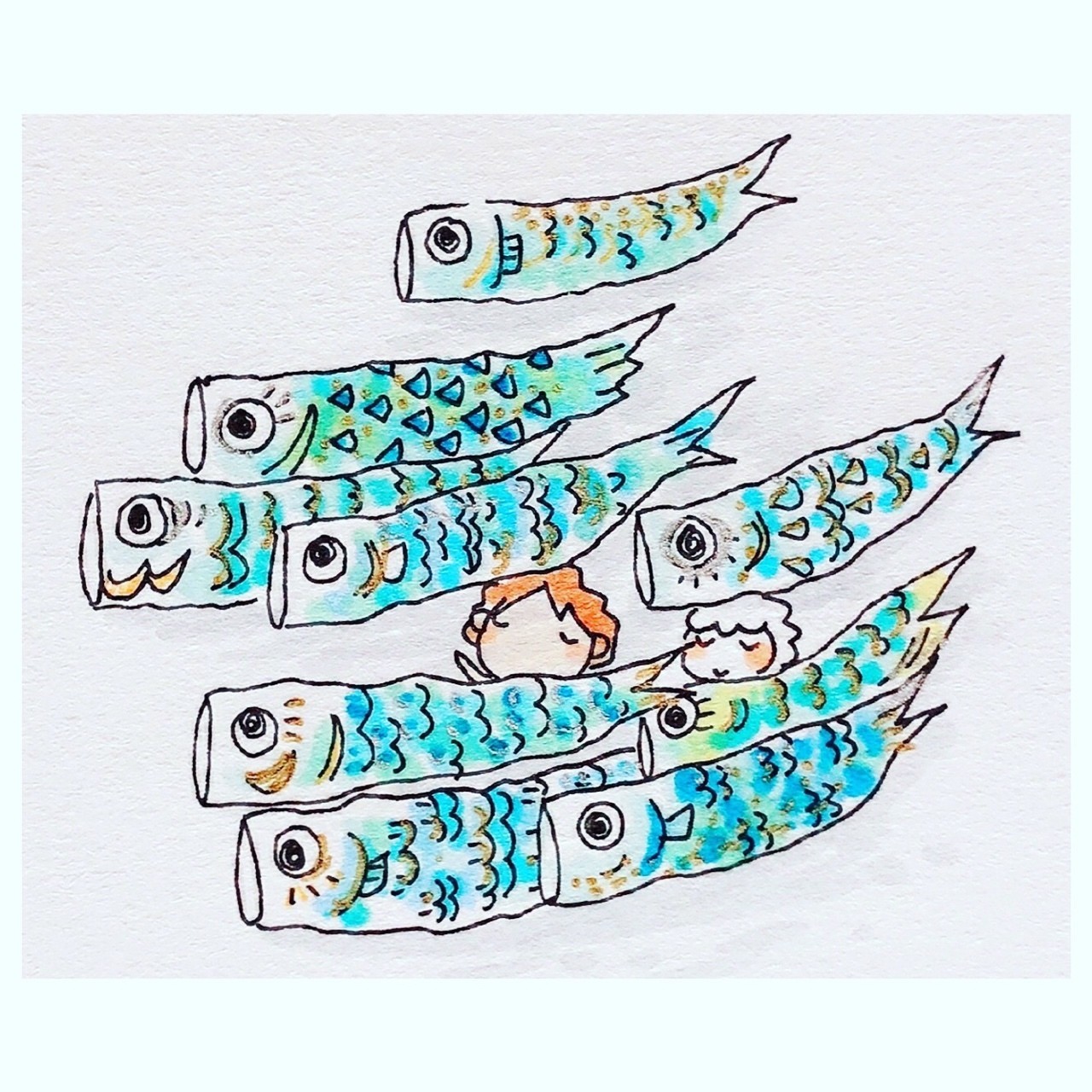 かわいい動物画像 ロイヤリティフリー鯉のぼり イラスト