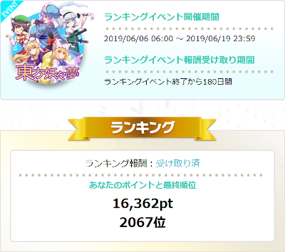 オンゲキ東方妖々夢ランキングイベントの数値目標を立てて日々進捗をつけながら進めた話 すいーとポテト Note