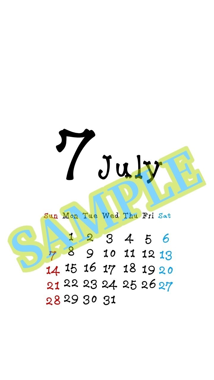 7月カレンダー壁紙 3種類です ホワイト ブラック スターブラックです ねこやま Webcomic Artist Note