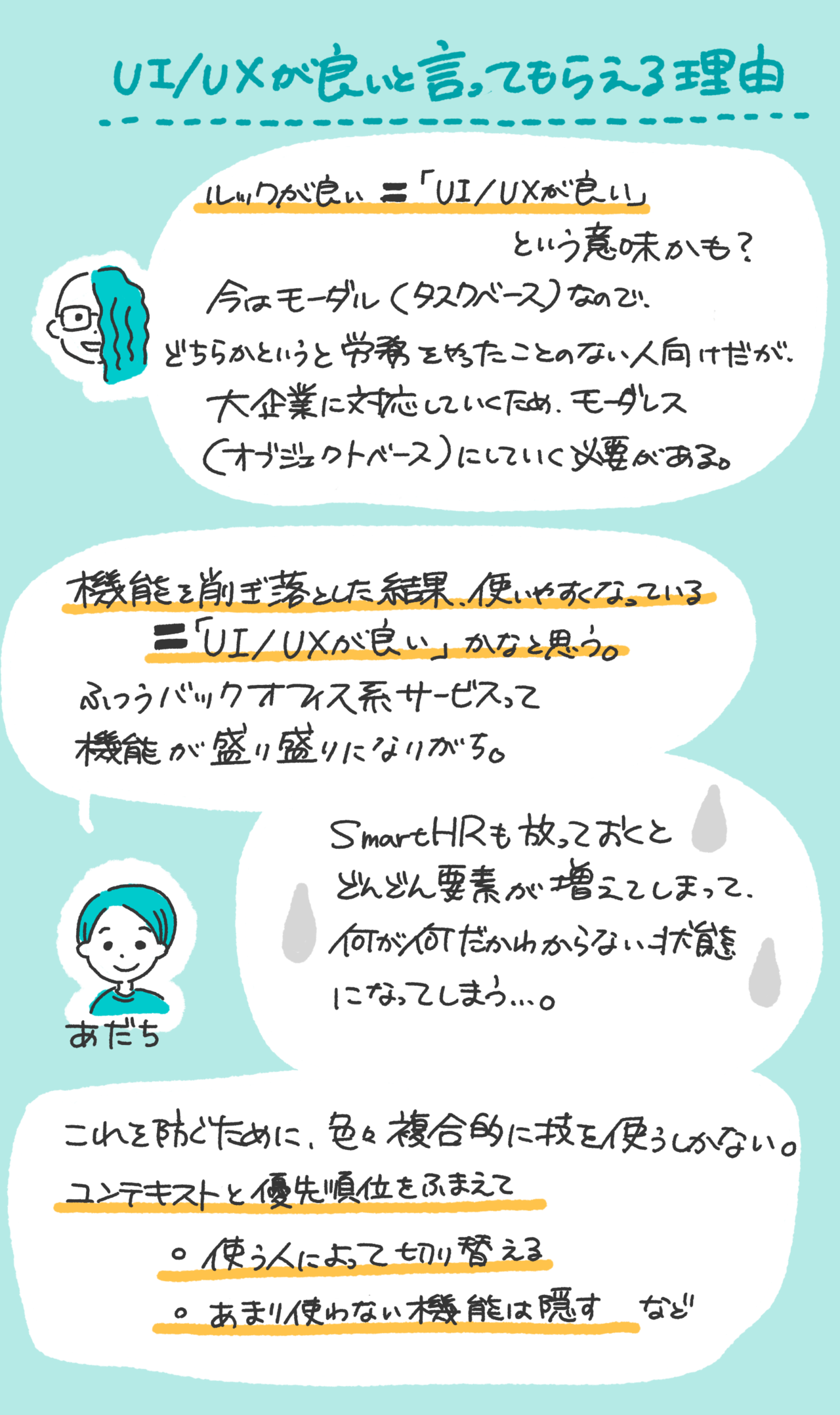 さめまるコメント:お客さまにもよく言っていただく「UI/UXが良い」の考察です。 06_プロダクト仕様品質3_UIUXが良いと言ってもらえる理由