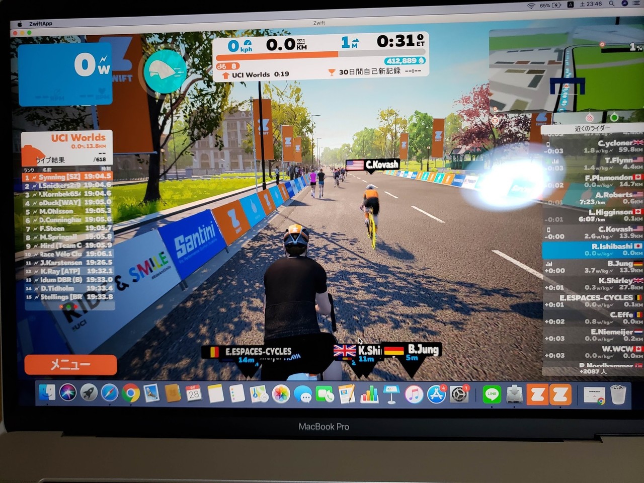 9/29 Mac でzwift｜いしばし