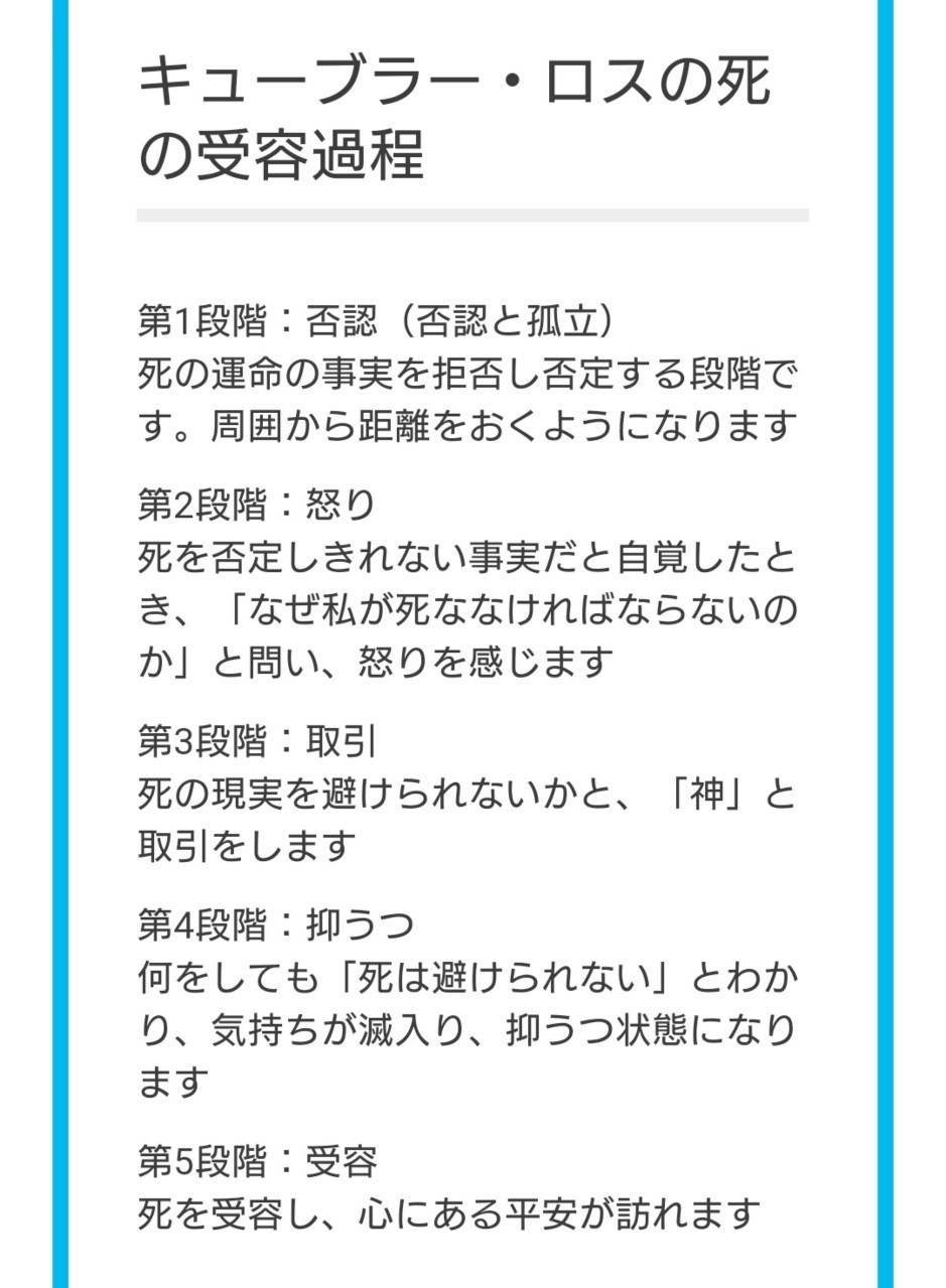 ラー 受容 キューブ 過程 死 の ロス