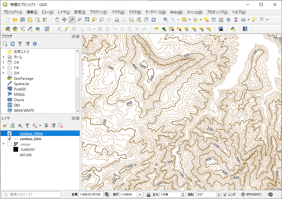 実習編 非専門家のためのqgis Demから等高線を描く はとば Note