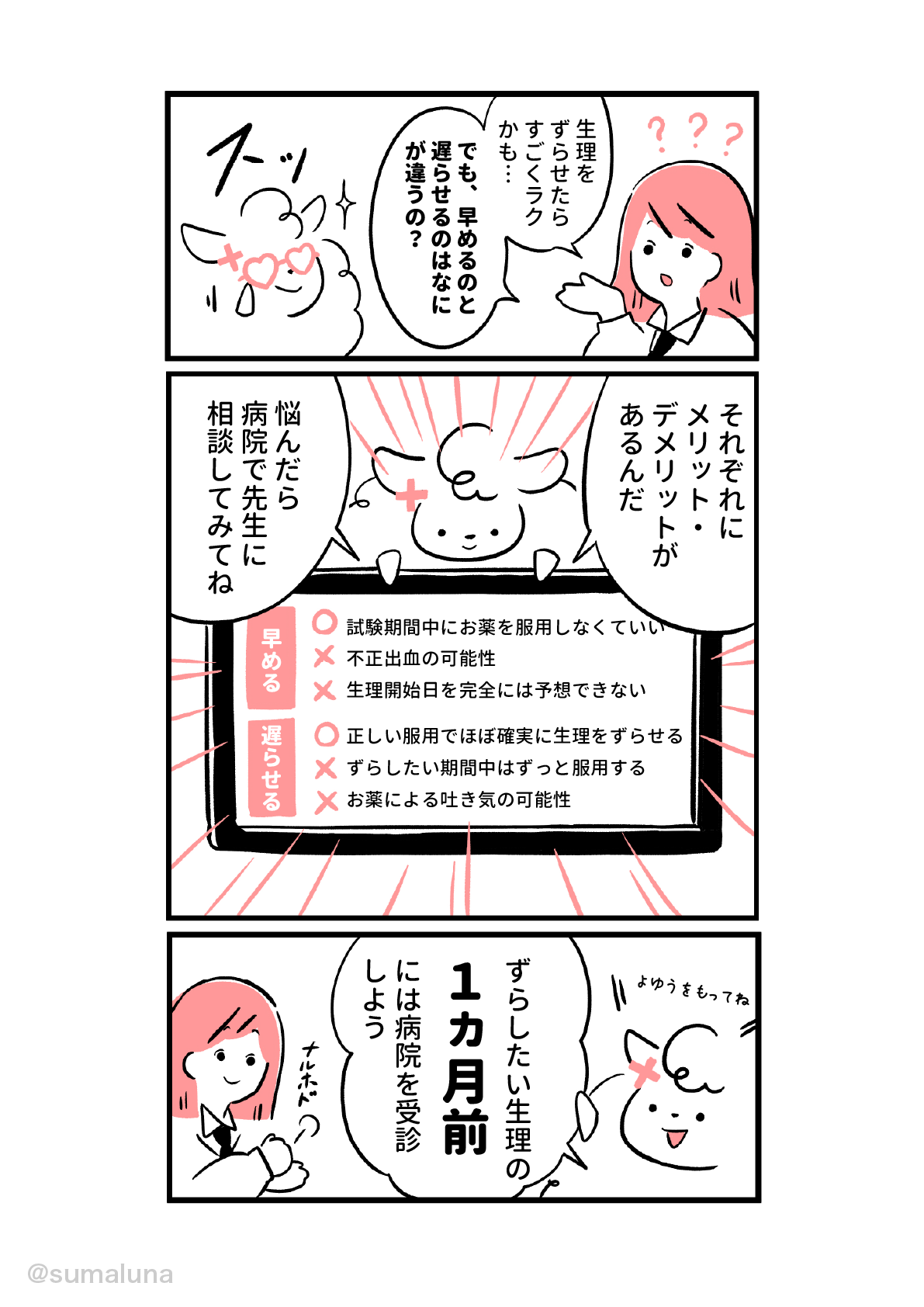 中用量ピルで生理日移動ができるよ スマルナ Note