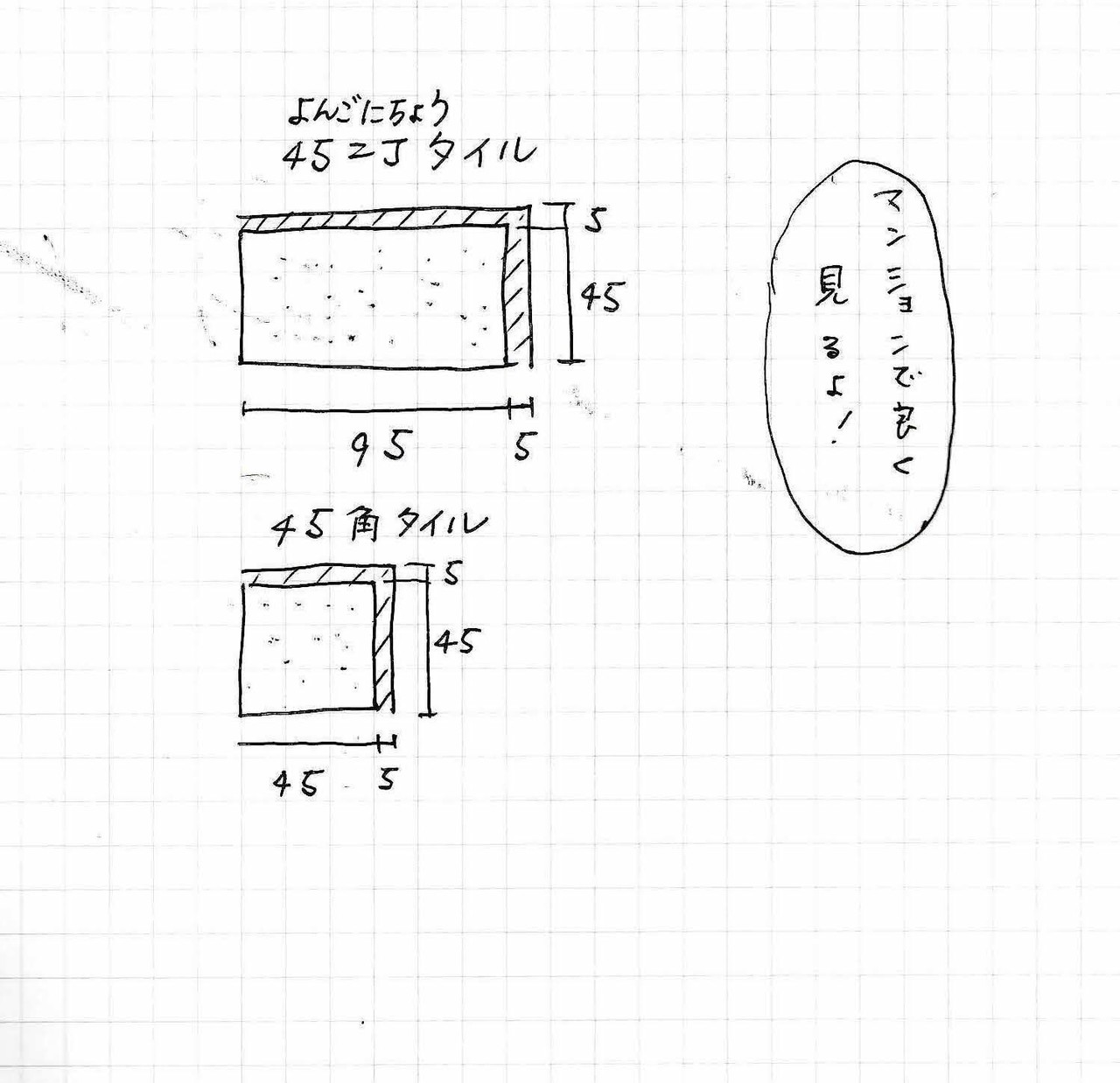 １m2でタイルは何枚 Kinoe Note