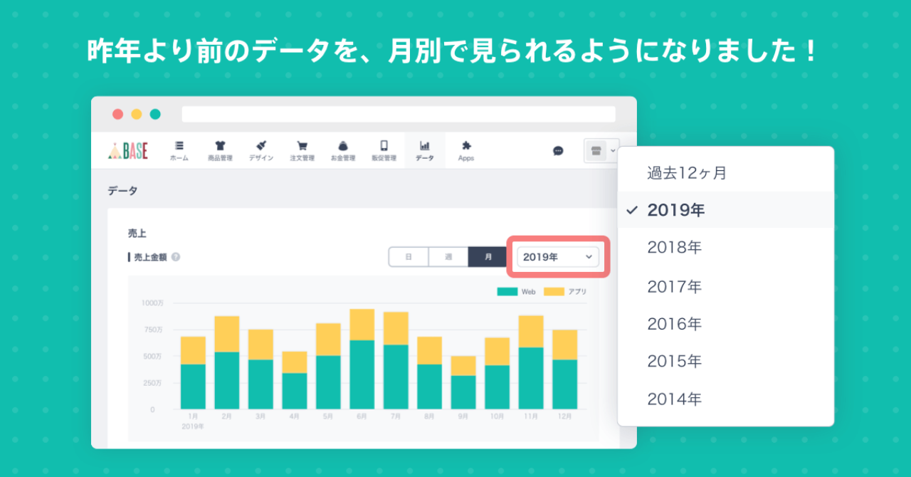 【「BASE」機能更新】今年と過去のデータを比較！データページをアップデートしました