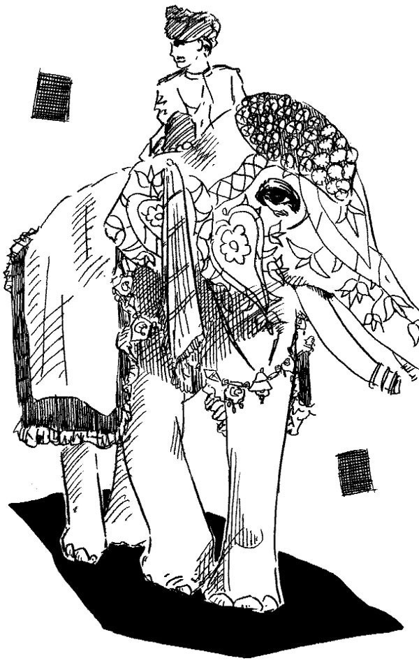 インドの象 昔インドに行った時のイラスト 柳井 政和 Note