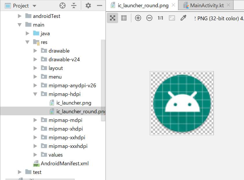 Android Studio アプリのアイコンの変更 Teamsom Note